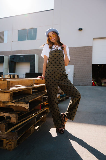 Start a Revolution Polka Dot Overalls - Dressed in Lala