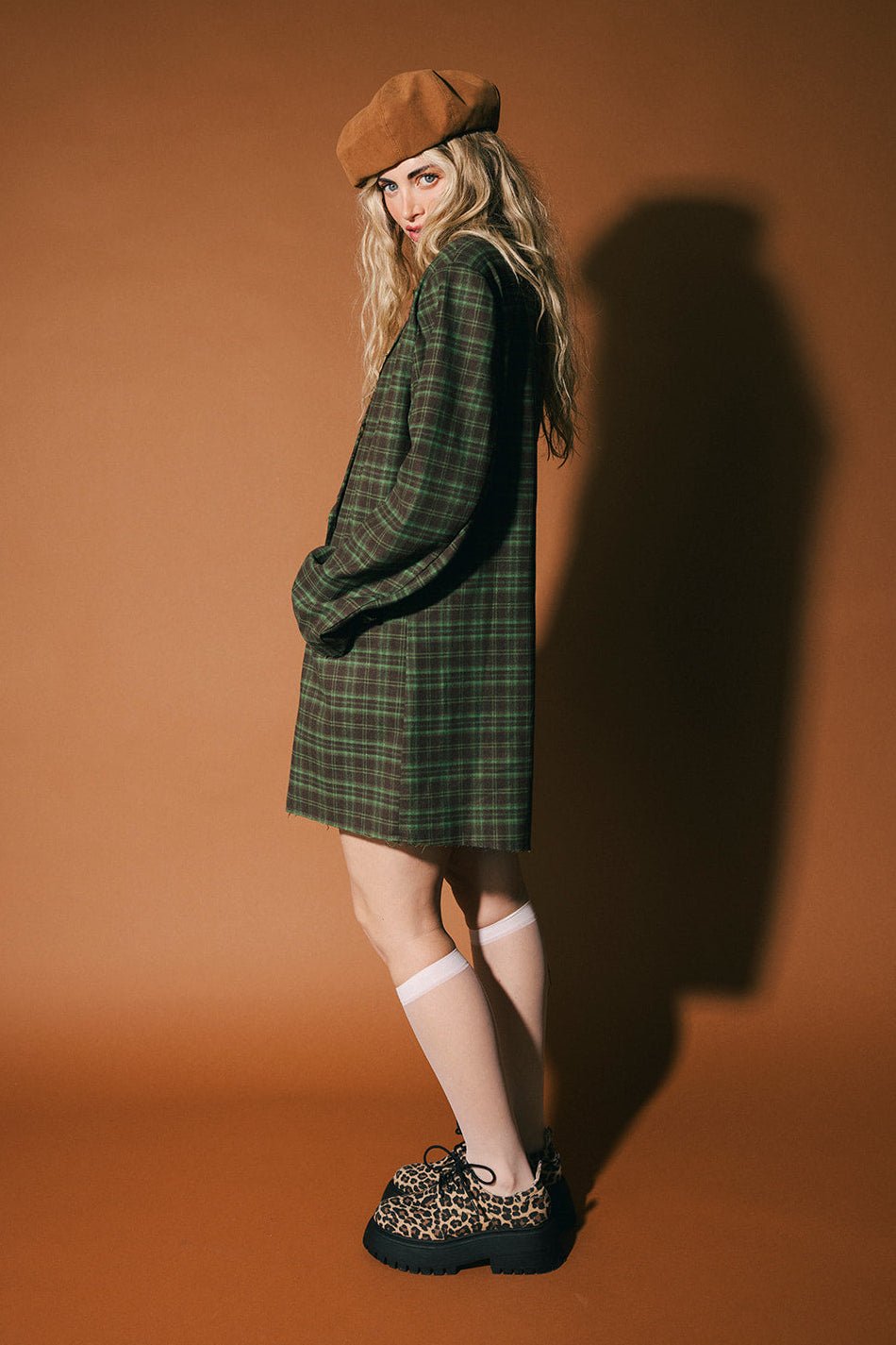 Stay Strange Oversized Plaid Boyfriend Blazer - Dressed in Lala