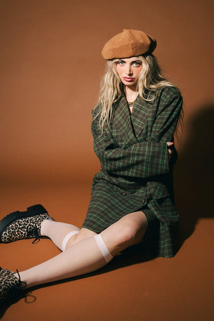 Stay Strange Oversized Plaid Boyfriend Blazer - Dressed in Lala