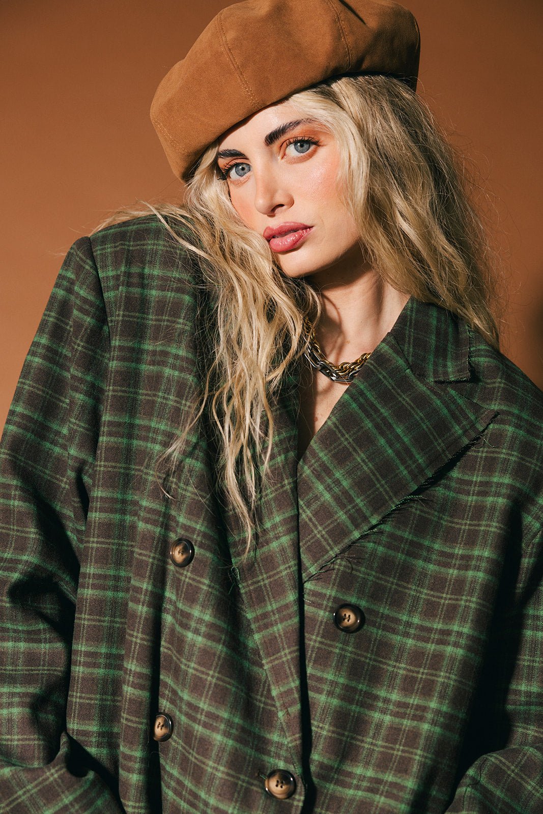Stay Strange Oversized Plaid Boyfriend Blazer - Dressed in Lala