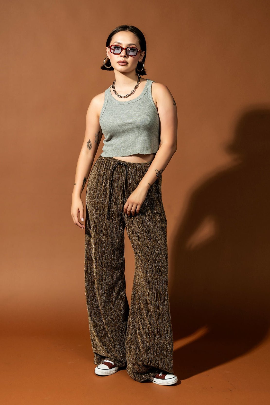 Struck Gold Metallic Pull - On Pants - Dressed in Lala