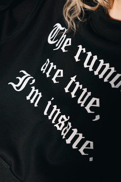 The Rumors Are True Embroidered Boxy Pullover in Black - Dressed in Lala