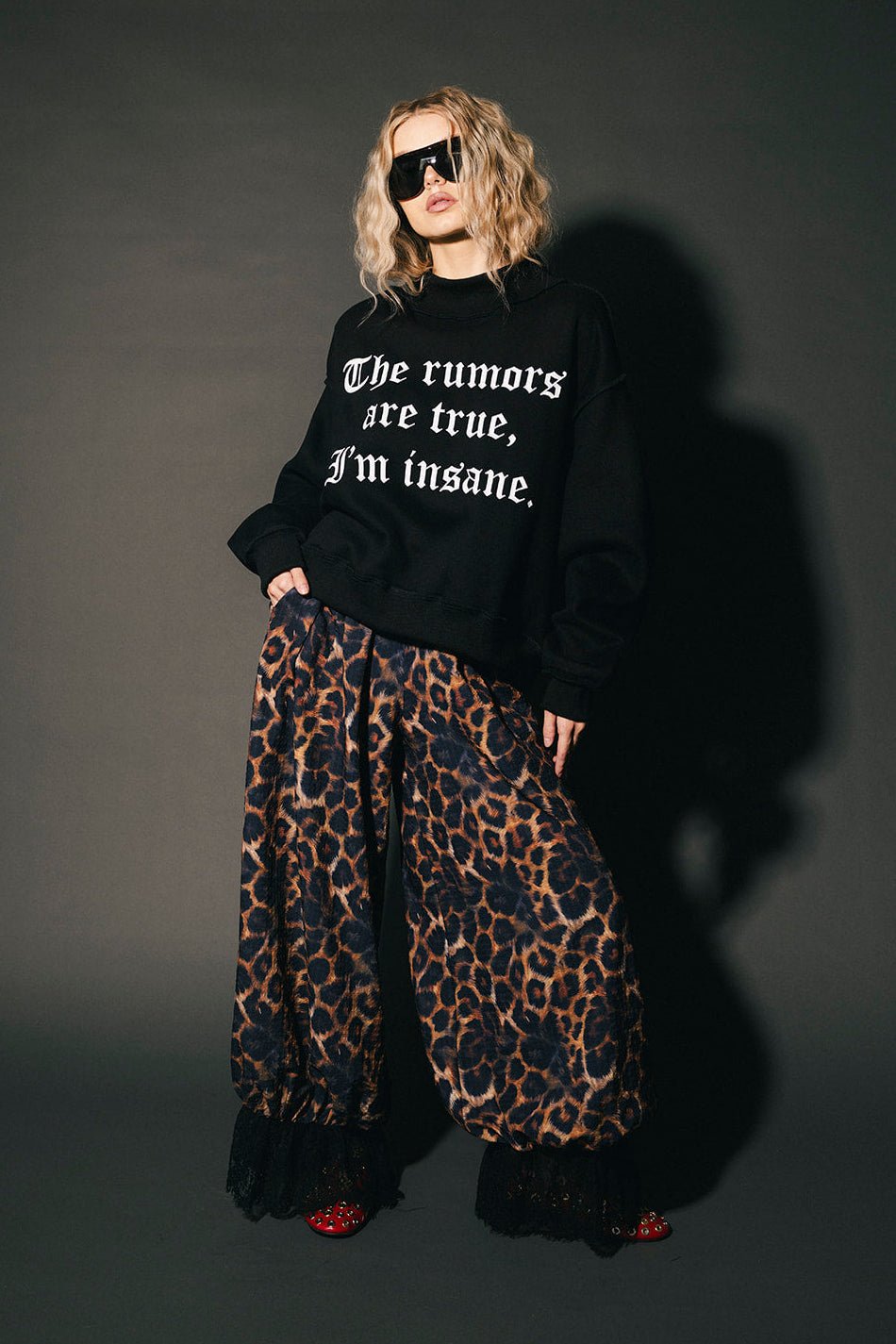 The Rumors Are True Embroidered Boxy Pullover in Black - Dressed in Lala