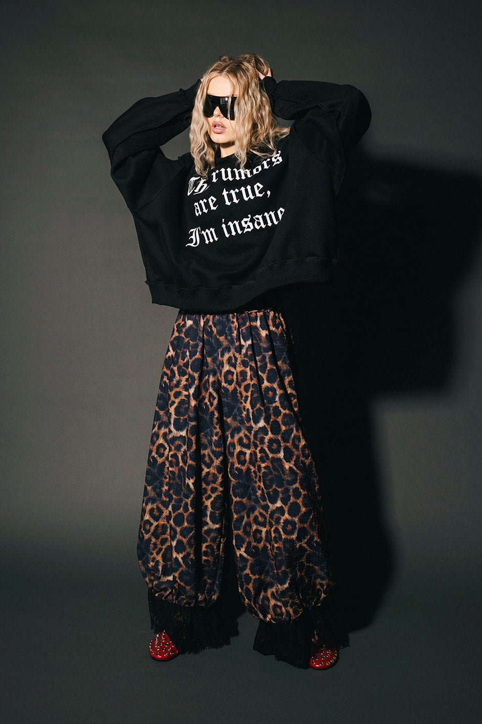 The Rumors Are True Embroidered Boxy Pullover in Black - Dressed in Lala