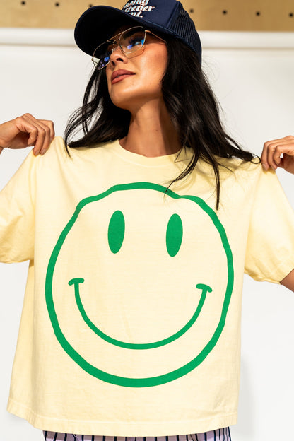 The World Needs Your Magic Crop Tee in Butter Yellow + Green - Dressed in Lala