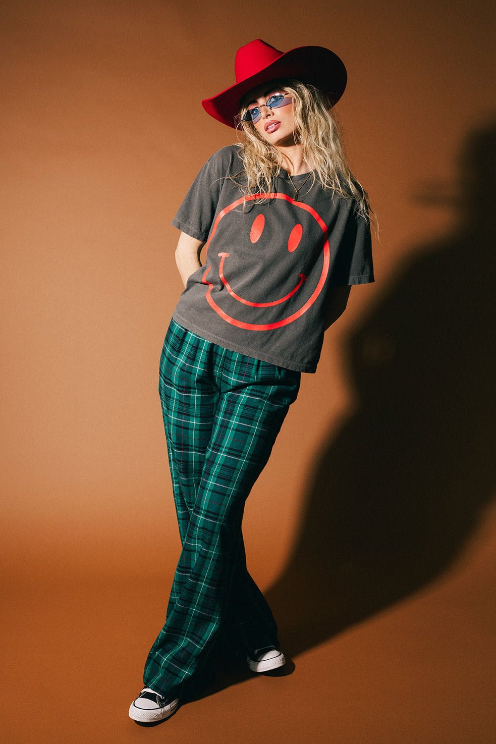 The World Needs Your Magic Crop Tee in Vintage Charcoal + Red - Dressed in Lala