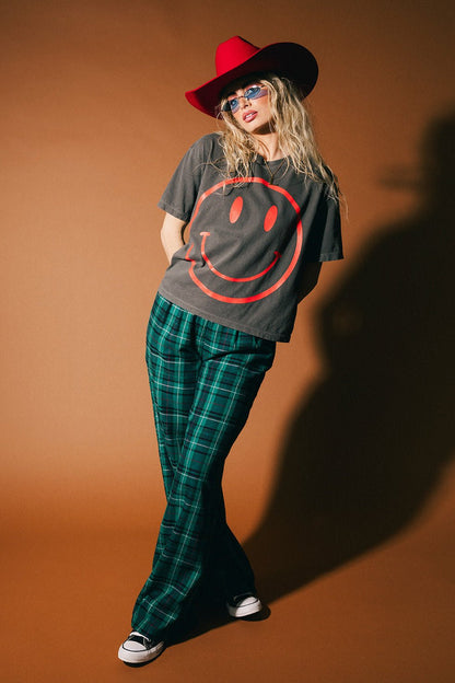 The World Needs Your Magic Crop Tee in Vintage Charcoal + Red - Dressed in Lala