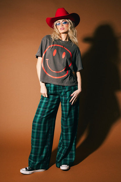 The World Needs Your Magic Crop Tee in Vintage Charcoal + Red - Dressed in Lala