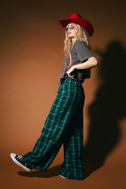 The World Needs Your Magic Crop Tee in Vintage Charcoal + Red - Dressed in Lala