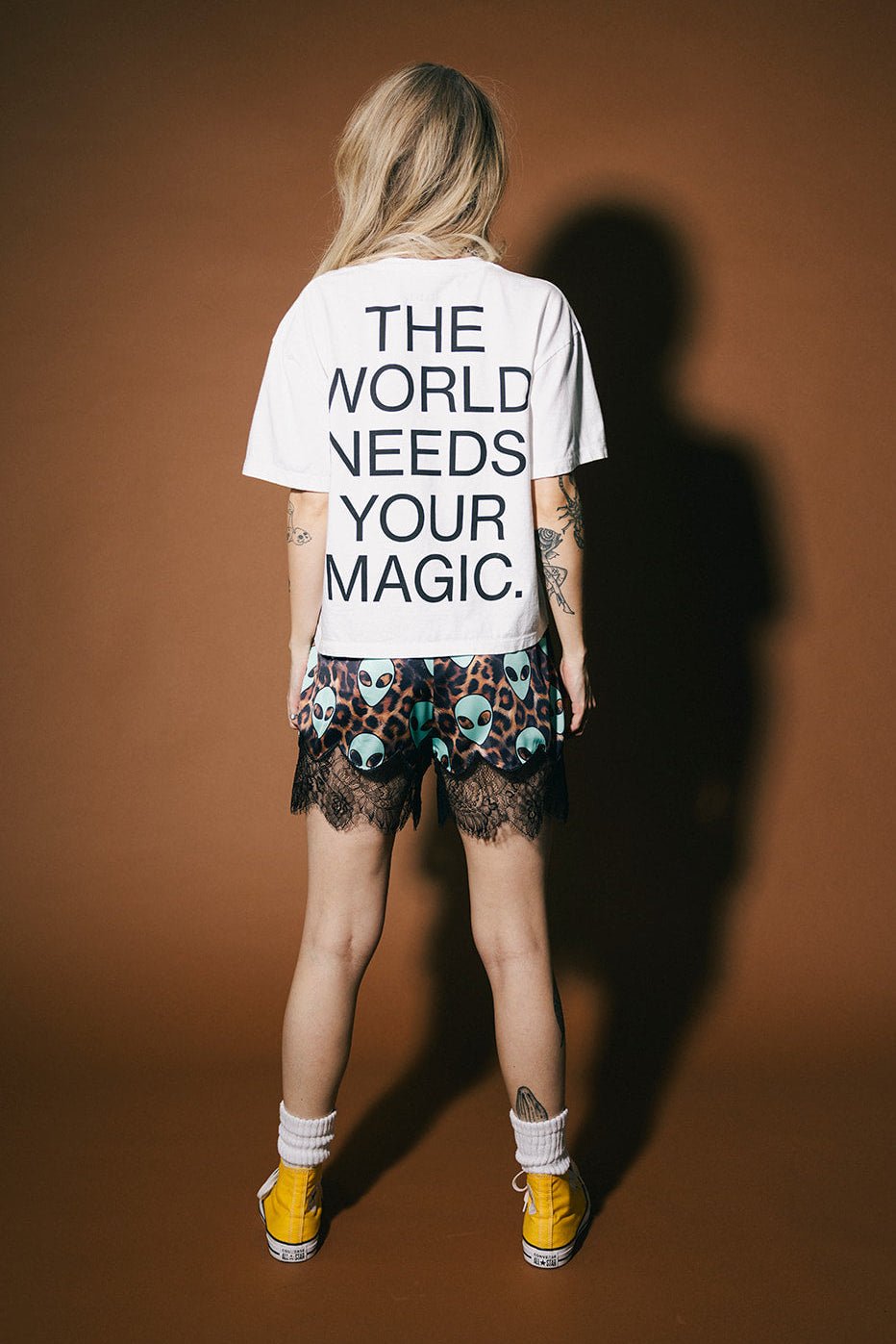 The World Needs Your Magic Crop Tee in White - Dressed in Lala