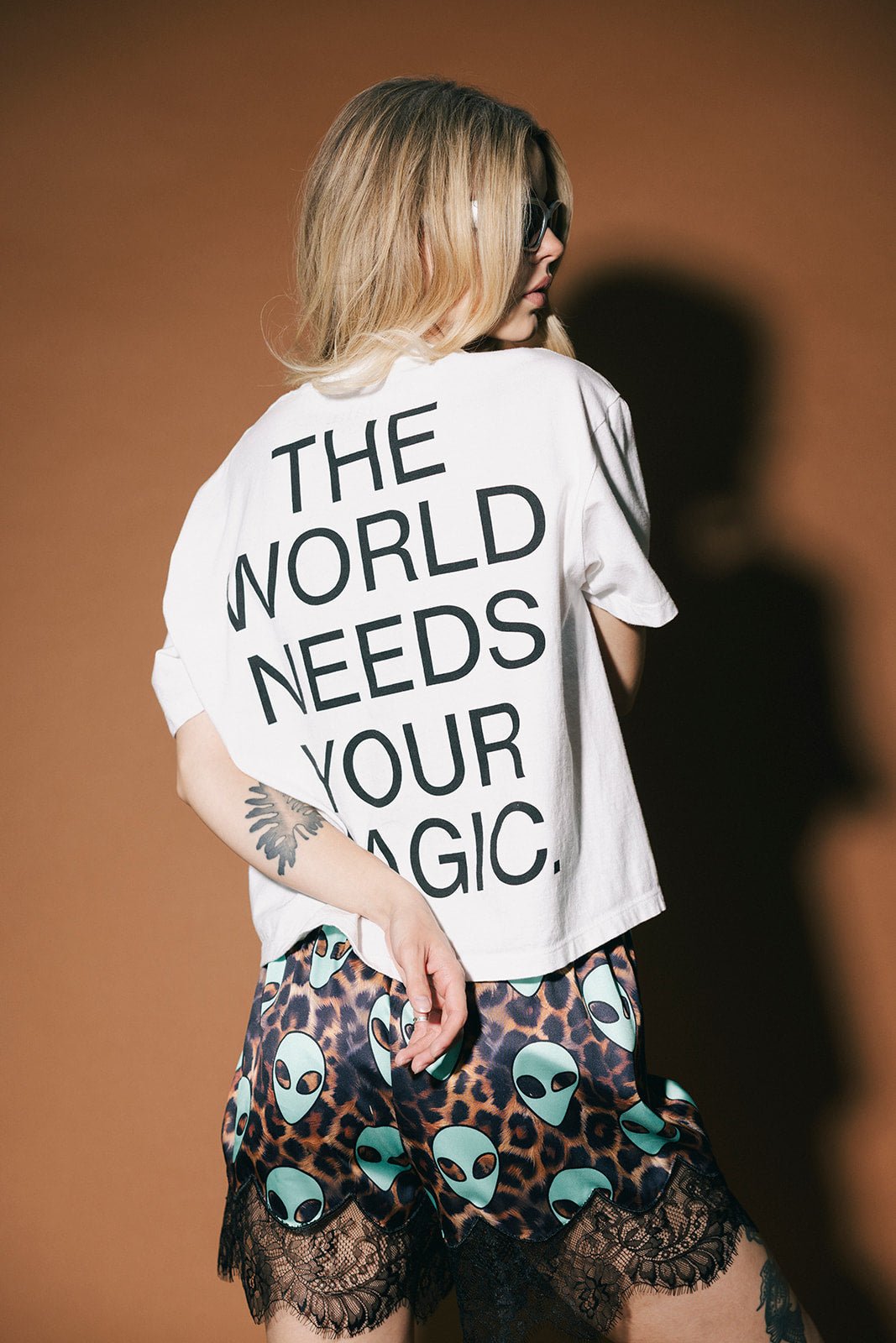 The World Needs Your Magic Crop Tee in White - Dressed in Lala