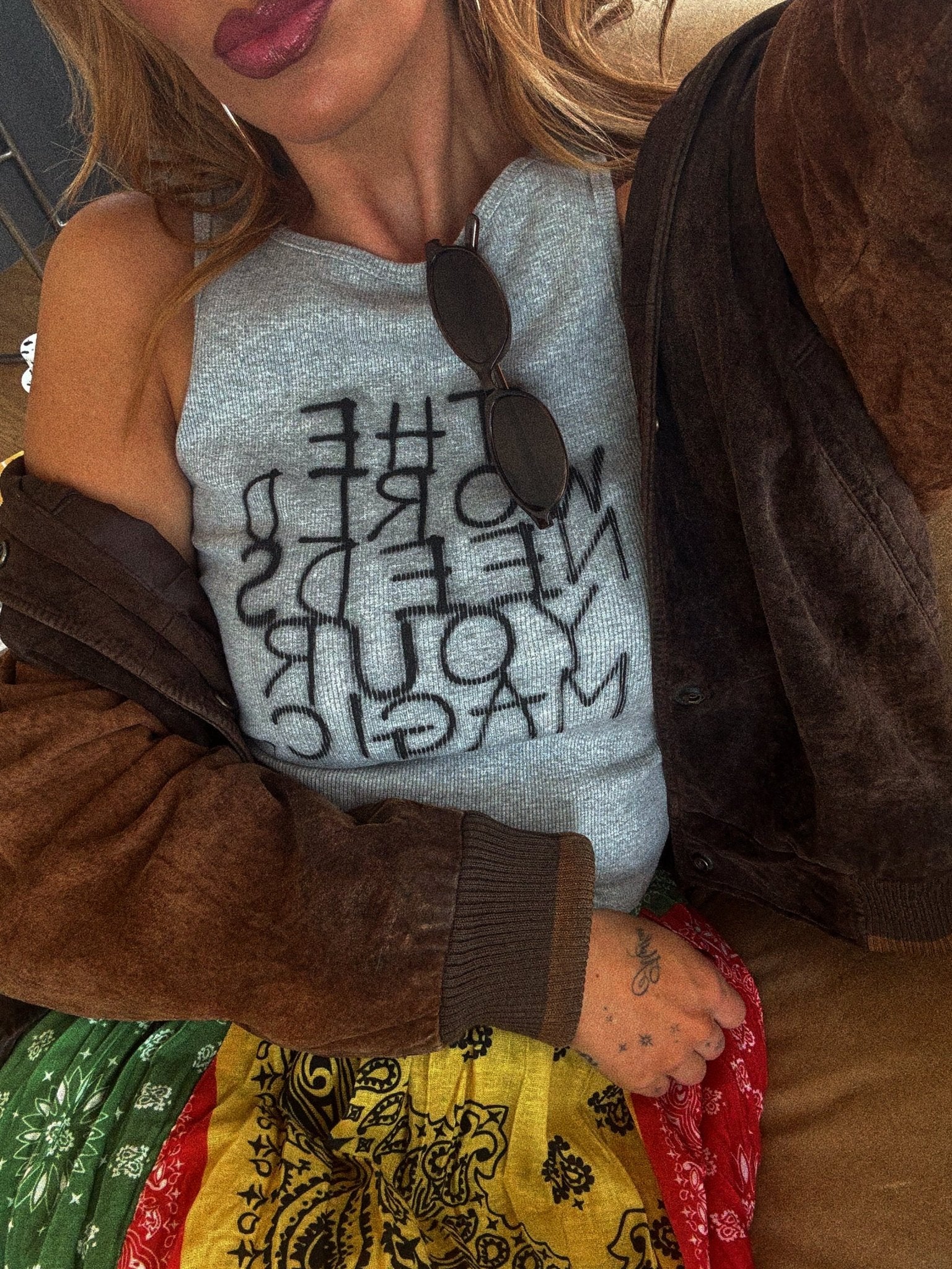 The World Needs Your Magic Graffiti Tank in Grey - Dressed in Lala