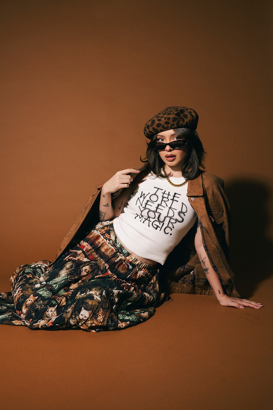 The World Needs Your Magic Graffiti Tank in White - Dressed in Lala