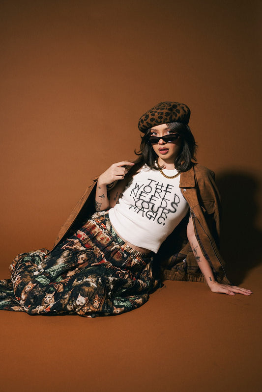 The World Needs Your Magic Graffiti Tank in White - Dressed in Lala