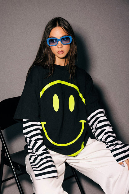 The World Needs Your Magic Layered Tee in Neon + Stripes - Dressed in Lala