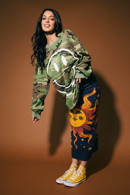 The World Needs Your Magic Oversized Camo Thermal - Dressed in Lala