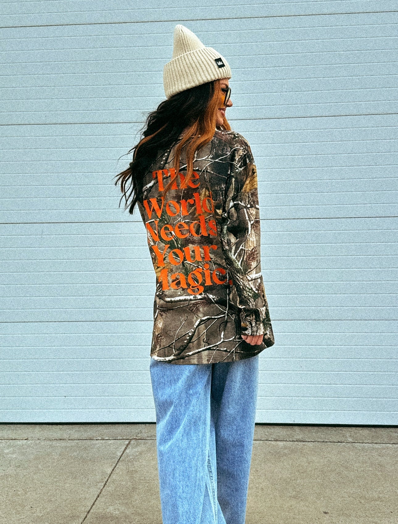 The World Needs Your Magic Oversized Long Sleeve Tee in Camo - Dressed in Lala