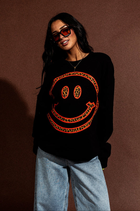 The World Needs Your Magic Oversized Pullover in Black + Leopard - Dressed in Lala