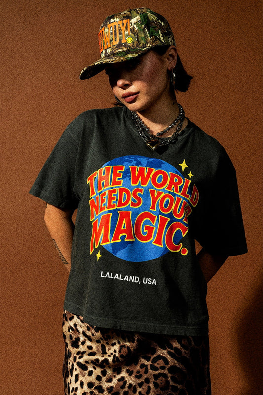 The World Needs Your Magic Retro Remix Boxy Tee - Dressed in Lala