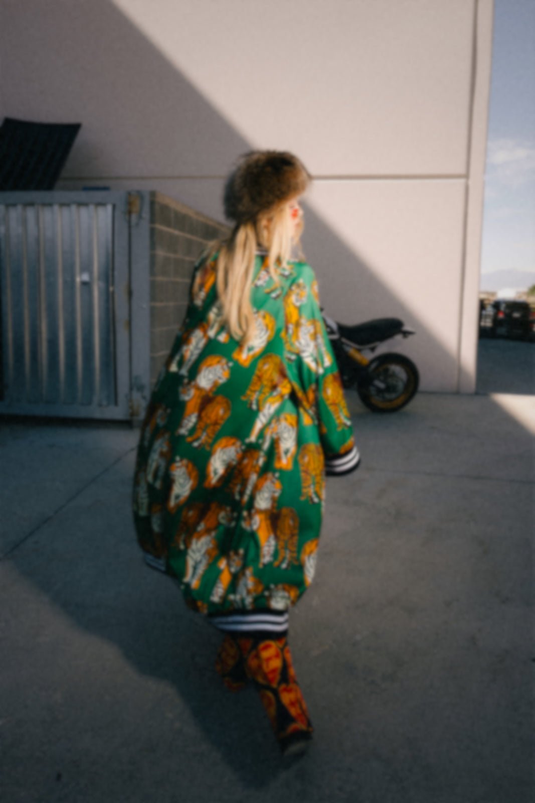 Tiger Tales on Green Kimono Bomber - Dressed in Lala