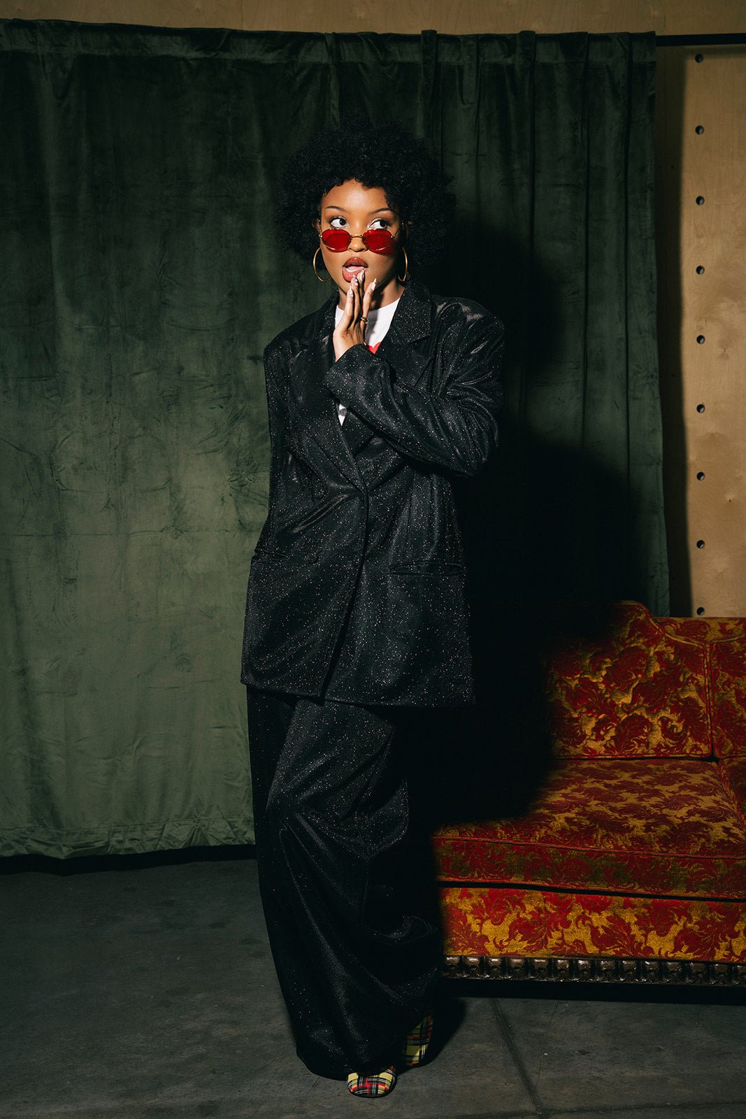 To The Disco Sparkle Boyfriend Blazer in Midnight - Dressed in Lala