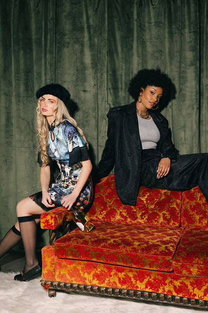 To The Disco Sparkle Boyfriend Blazer in Midnight - Dressed in Lala