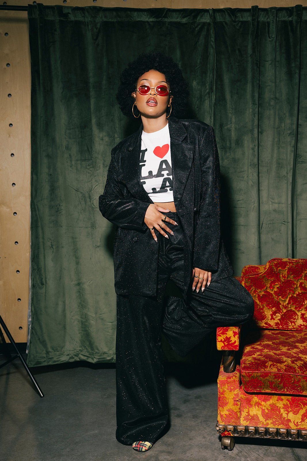 To The Disco Sparkle Boyfriend Blazer in Midnight - Dressed in Lala