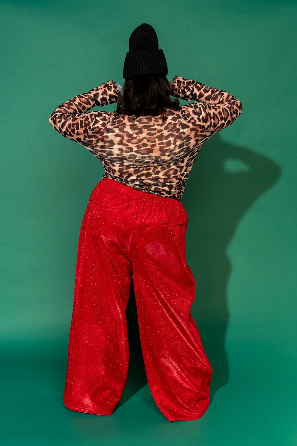 To The Disco Sparkle Wide Leg Trousers in Ruby Red - Dressed in Lala