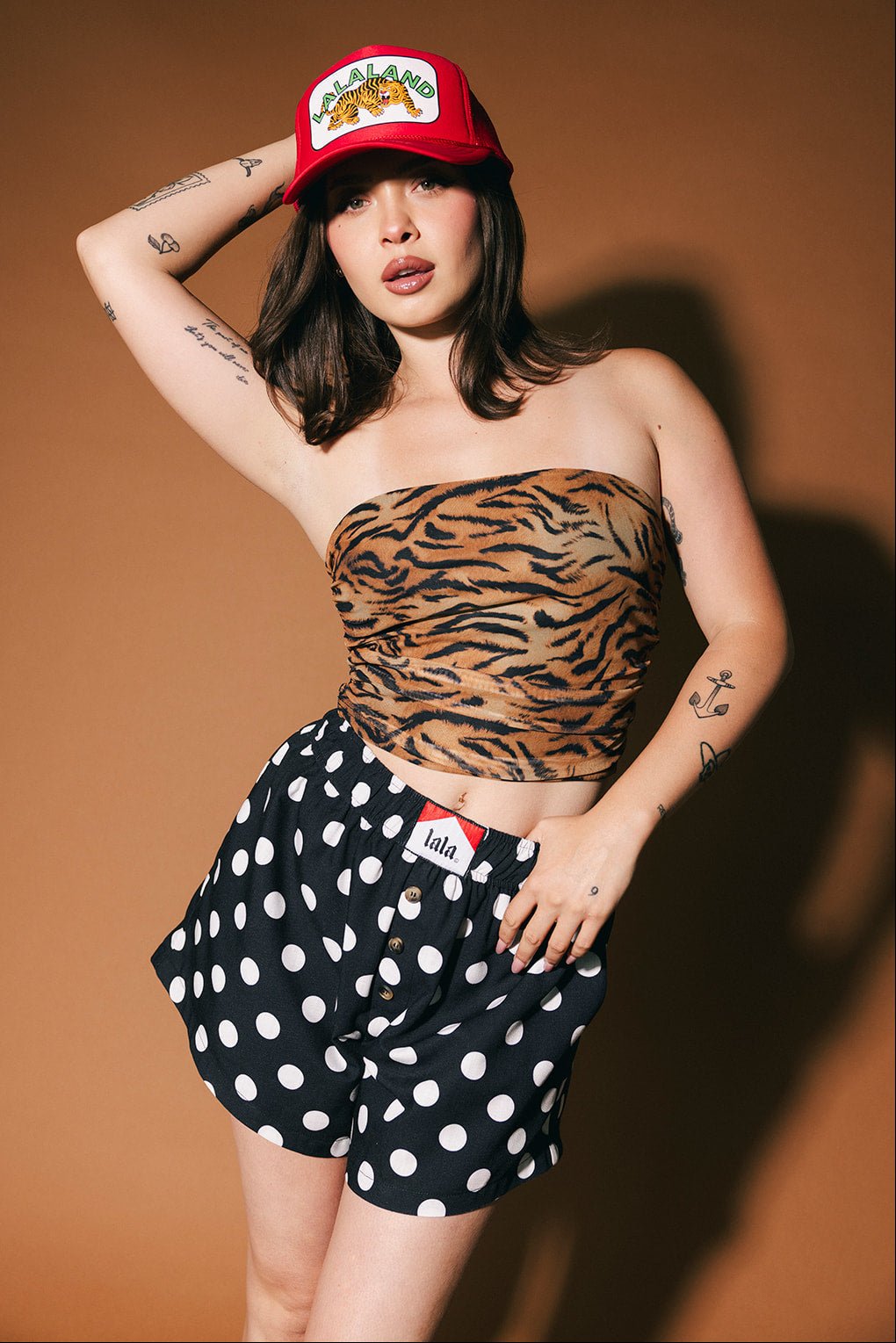 Tonight in Tokyo Mesh Tube Top in Tiger Stripes - Dressed in Lala
