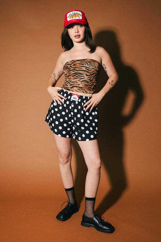 Tonight in Tokyo Mesh Tube Top in Tiger Stripes - Dressed in Lala