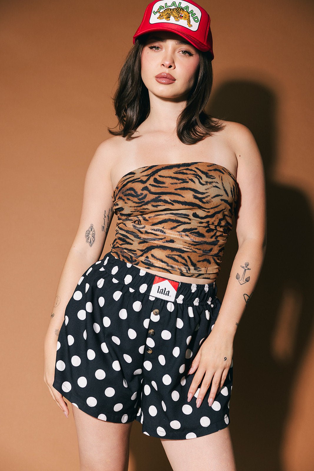 Tonight in Tokyo Mesh Tube Top in Tiger Stripes - Dressed in Lala