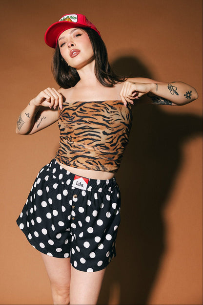 Tonight in Tokyo Mesh Tube Top in Tiger Stripes - Dressed in Lala