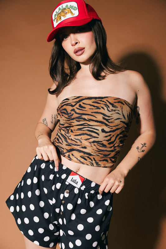 Tonight in Tokyo Mesh Tube Top in Tiger Stripes - Dressed in Lala