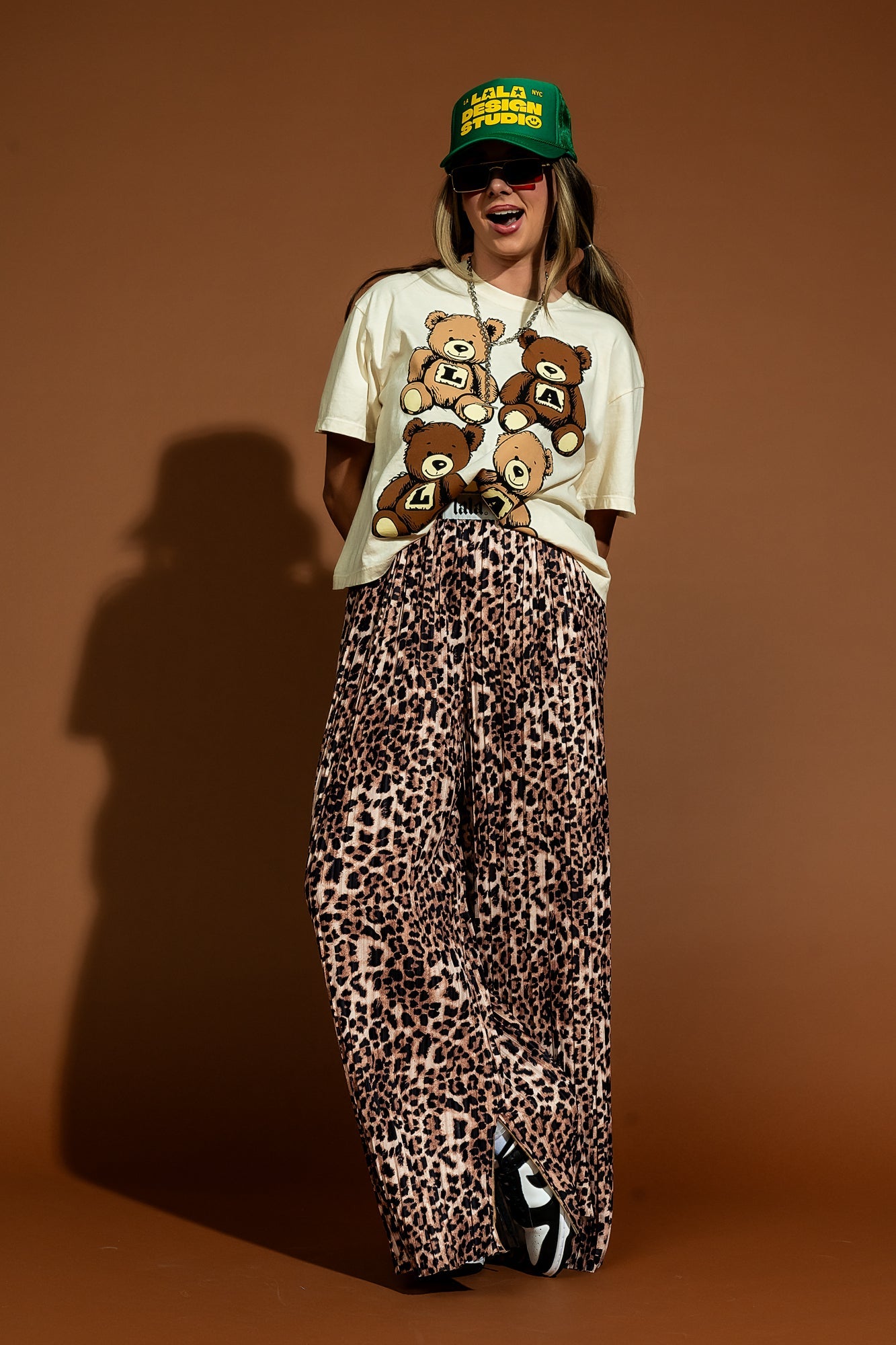 Total Knock Out Pleated Boxer Pants in Leopard - Dressed in Lala