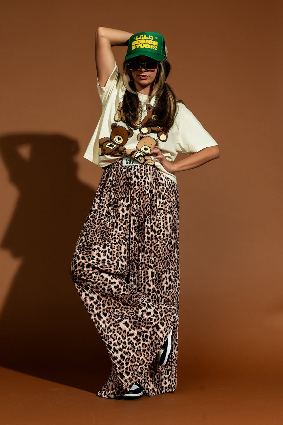 Total Knock Out Pleated Boxer Pants in Leopard - Dressed in Lala