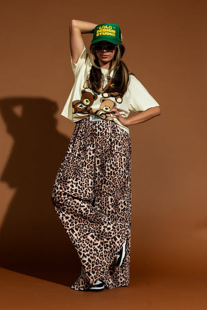 Total Knock Out Pleated Boxer Pants in Leopard - Dressed in Lala