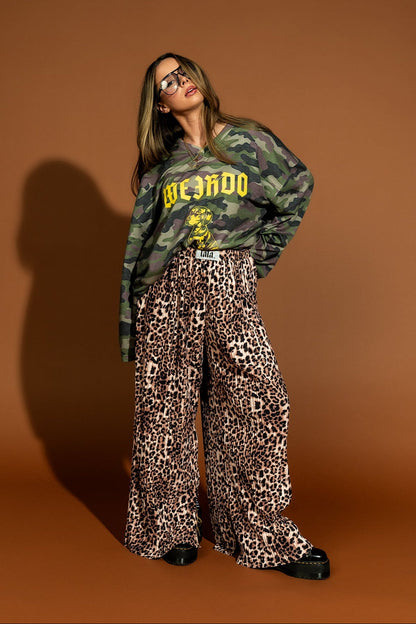 Total Knock Out Pleated Boxer Pants in Leopard - Dressed in Lala