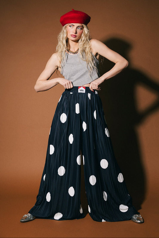 Total Knock Out Pleated Boxer Pants in Polka Dot - Dressed in Lala
