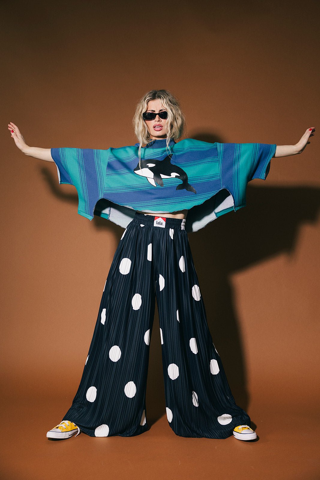 Total Knock Out Pleated Boxer Pants in Polka Dot - Dressed in Lala