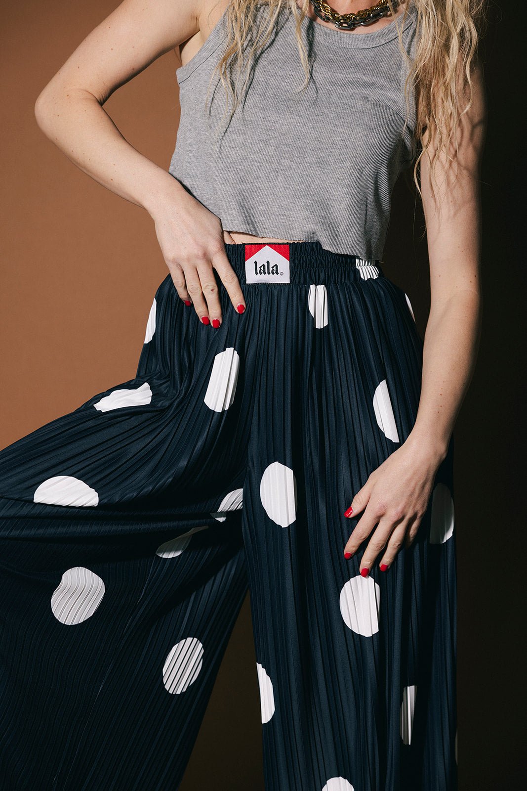 Total Knock Out Pleated Boxer Pants in Polka Dot - Dressed in Lala
