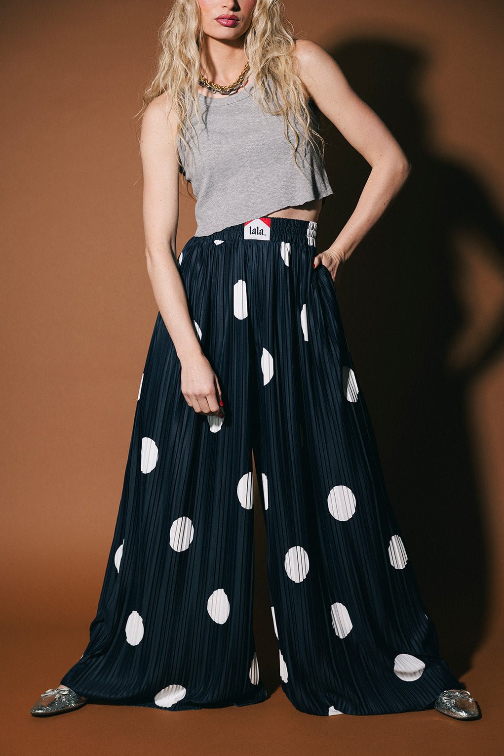 Pleated Wide Leg Boxer Pants - Dressed in Lala