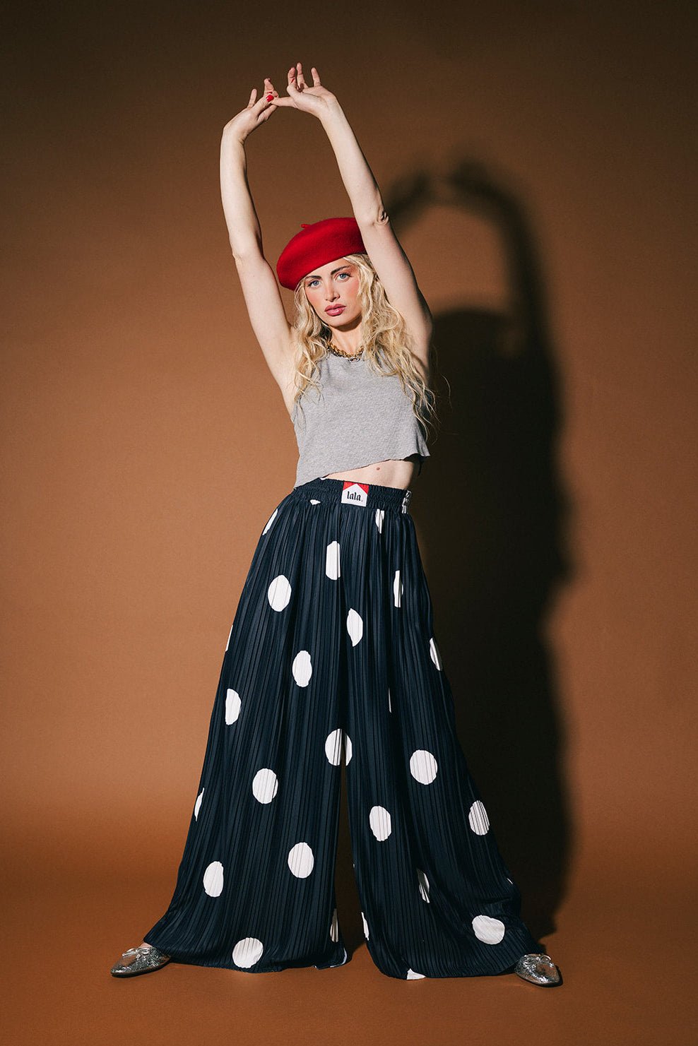 Total Knock Out Pleated Boxer Pants in Polka Dot - Dressed in Lala