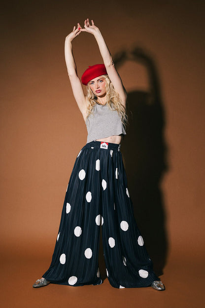 Total Knock Out Pleated Boxer Pants in Polka Dot - Dressed in Lala