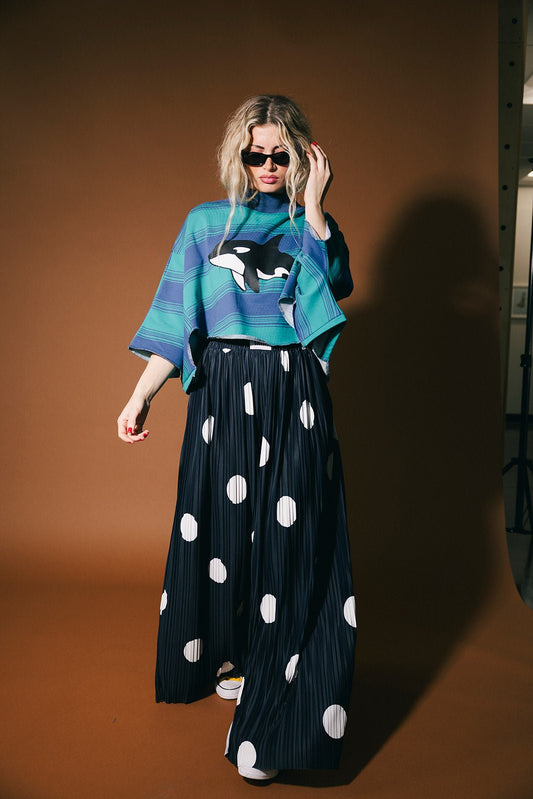 Total Knock Out Pleated Boxer Pants in Polka Dot - Dressed in Lala