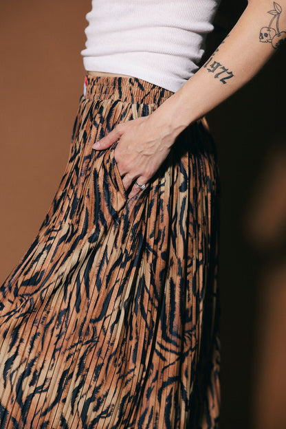 Total Knock Out Pleated Boxer Pants in Tiger Stripes - Dressed in Lala