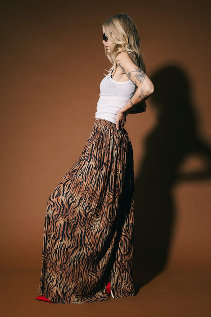 Total Knock Out Pleated Boxer Pants in Tiger Stripes - Dressed in Lala