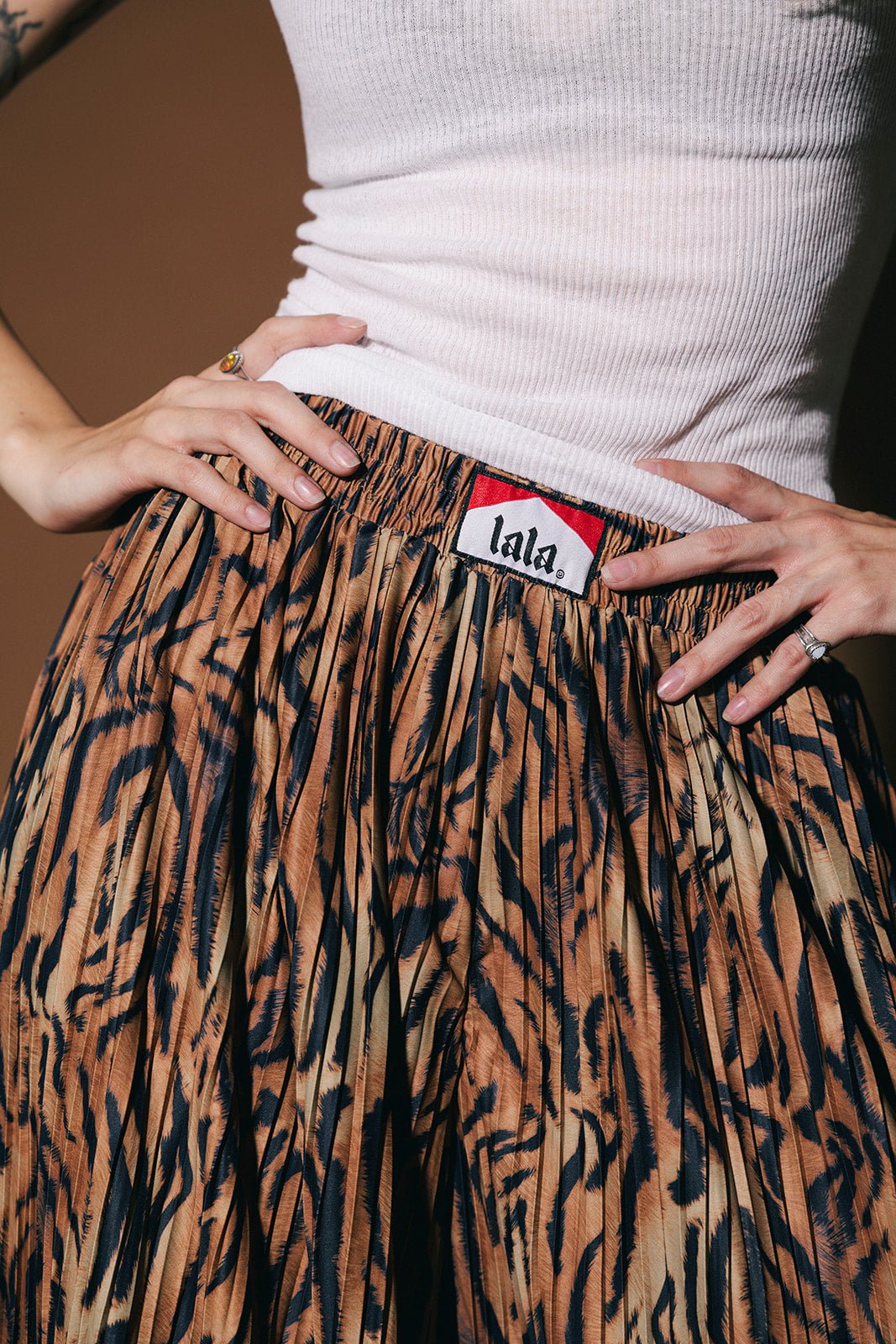 Total Knock Out Pleated Boxer Pants in Tiger Stripes - Dressed in Lala