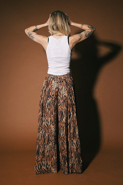 Total Knock Out Pleated Boxer Pants in Tiger Stripes - Dressed in Lala