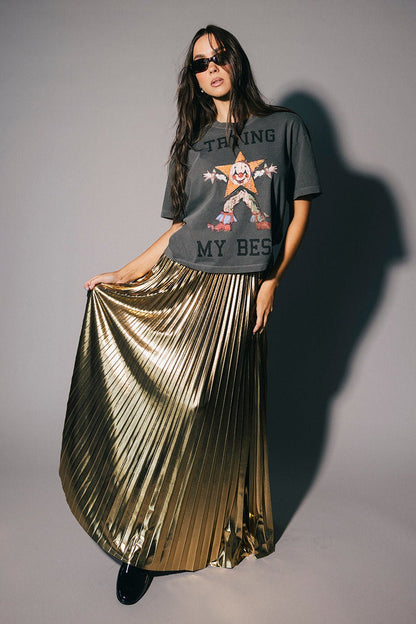 Trying My Best Boxy Tee in Vintage Charcoal - Dressed in Lala