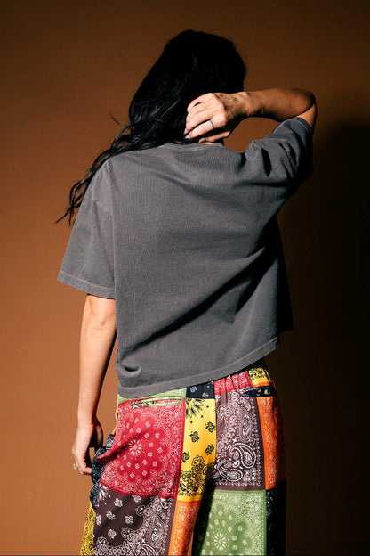TWNYM Fierce Tiger Crop Tee in Charcoal - Dressed in Lala